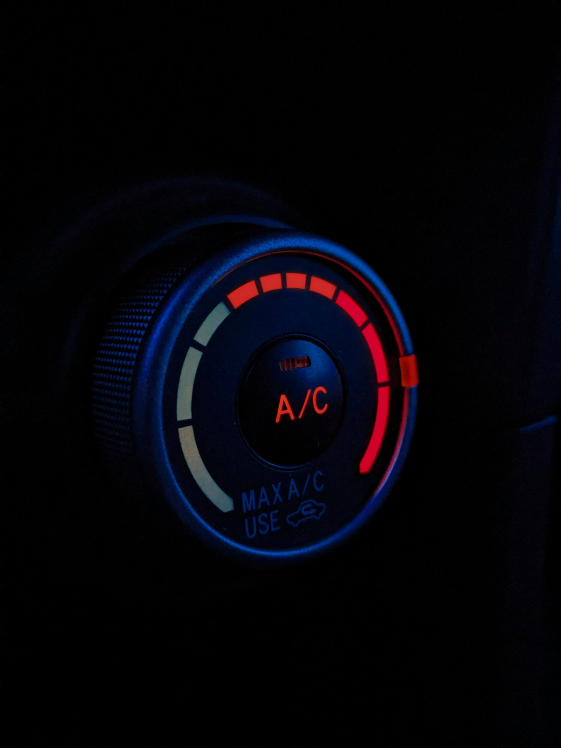 Car air conditioning unit lit up
